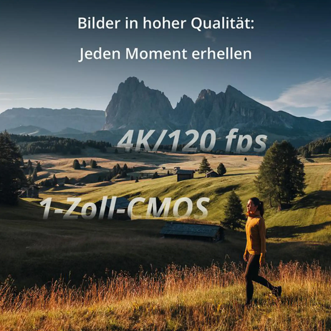 Bildqualität der Osmo Pocket 3 mit 1-Zoll-CMOS und 4K/120 fps
